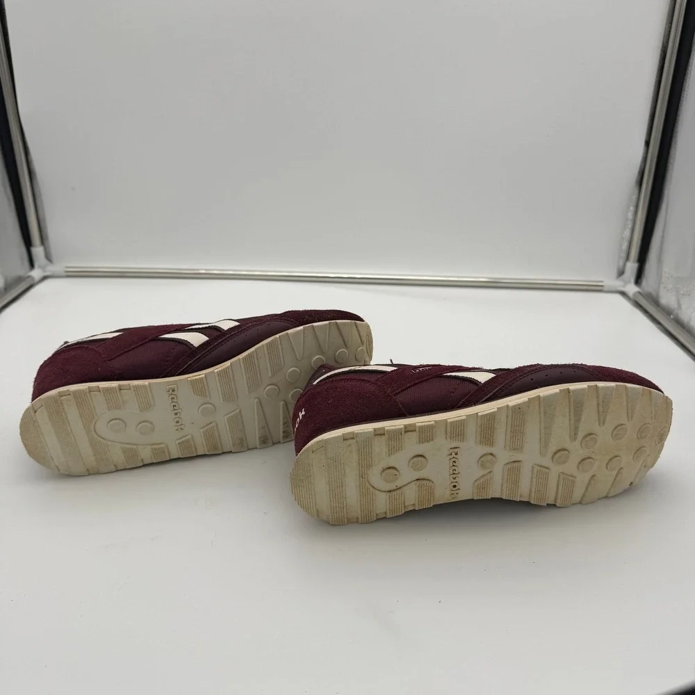 Reebok Royal Glide Womens Sneakers Maroon Burgundy Suede Low Top FV8276 7.5
